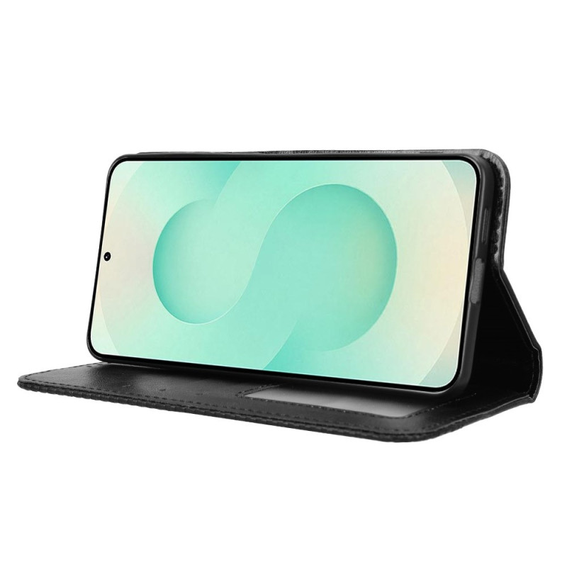 Samsung Galaxy S25 Edge Stand Phone Case Full Protection Wallet Cover - Black