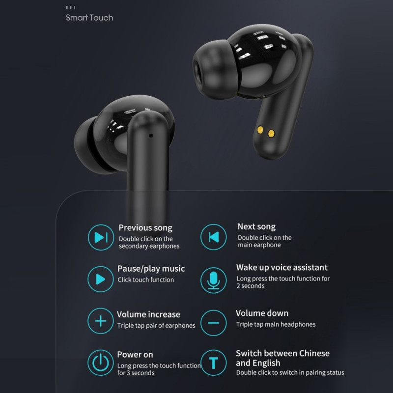 B19 150 Sprog Oversættelses Oversætter Smart Stemme Bluetooth In-Ear Hovedtelefoner
