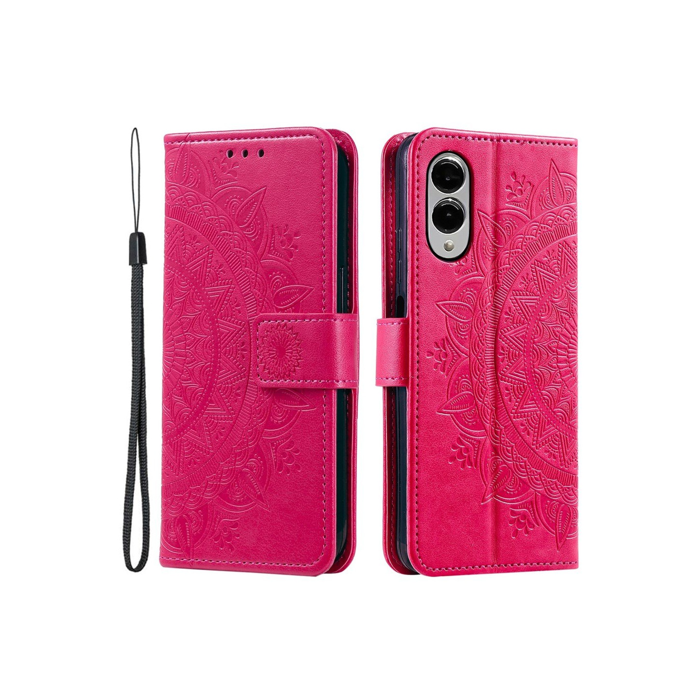 For Samsung Galaxy S25 Edge Lommebok Deksel Shell Mandala Blomstermønster