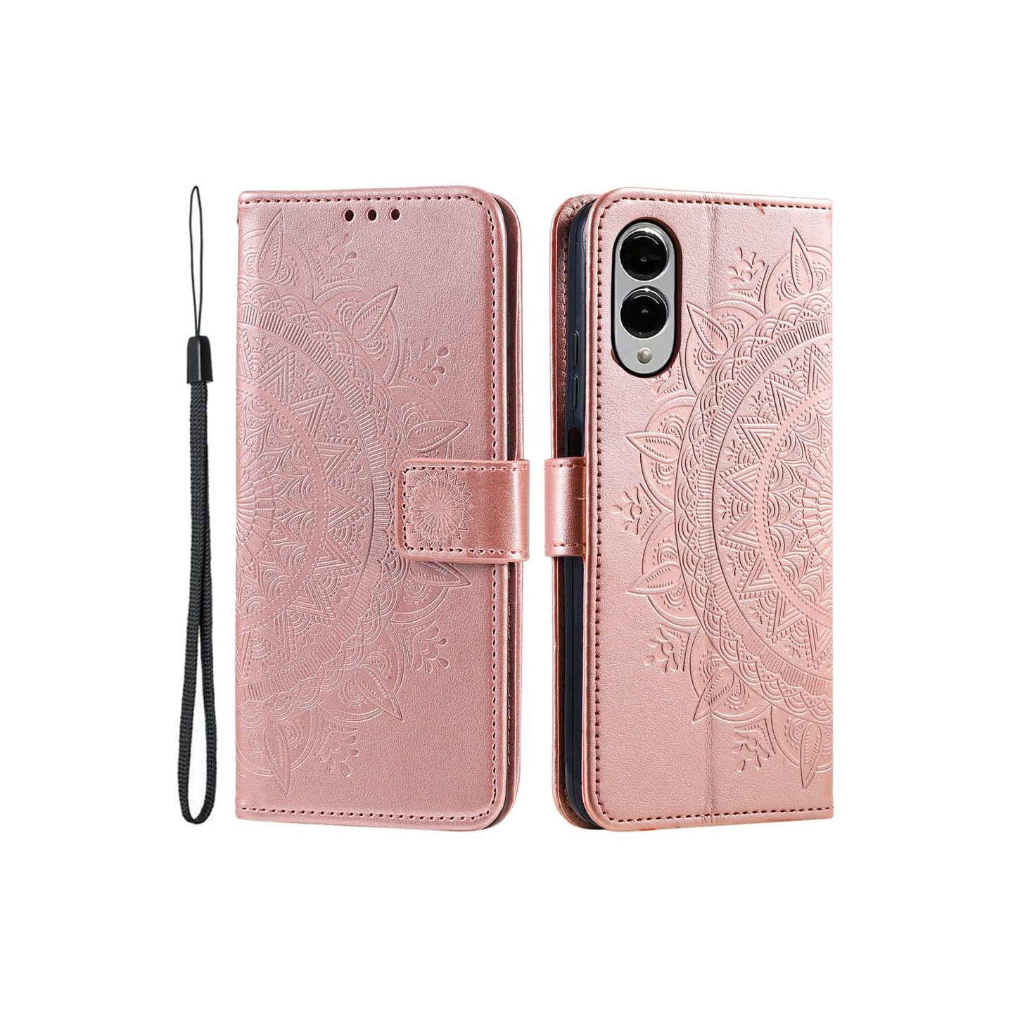 Samsung Galaxy S25 Edge -lompakkokotelon kuoren kuoren Mandala-kukkakuvio