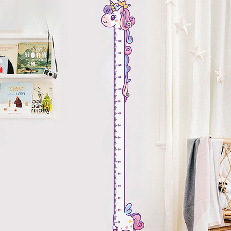 Measure Growing Length Wall Decal Growth Chart Wall Sticker - Rainbow Horse