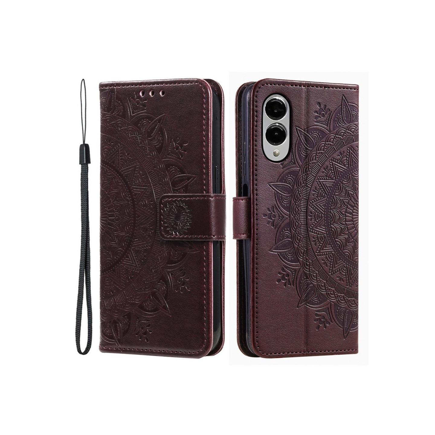 For Samsung Galaxy S25 Edge Wallet Case Cover Shell Mandala Flower Pattern