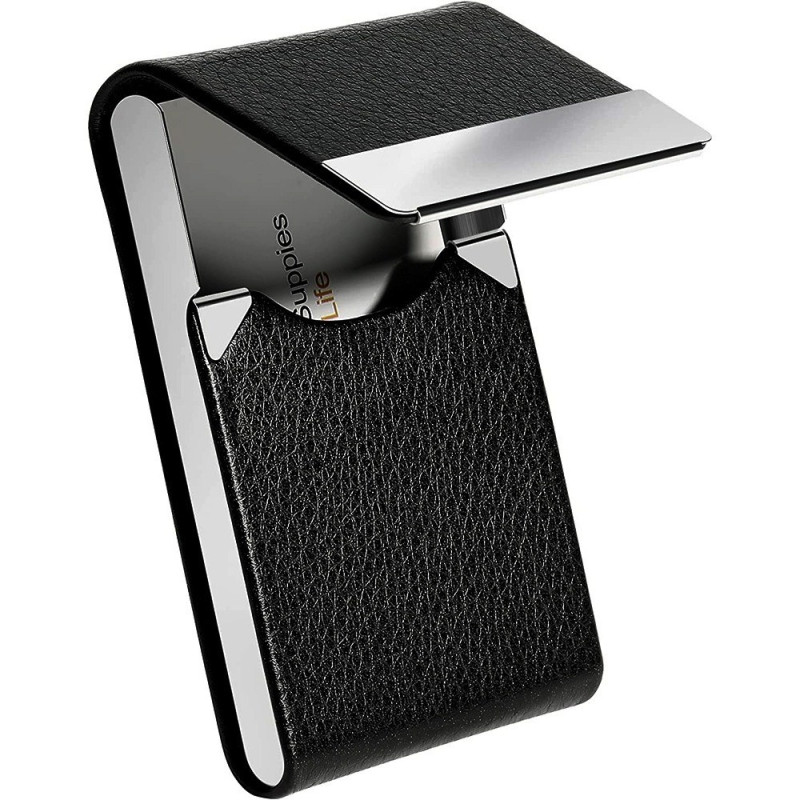 Card Case Card Holder Business Card Holder Magnetic Closure - Silver