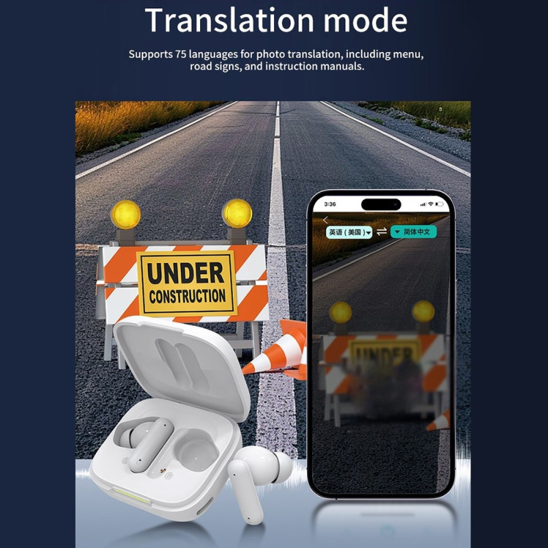 B19 150 kieltä käännös kääntäjä älykäs ääni bluetooth korvakuulokkeet valkoinen