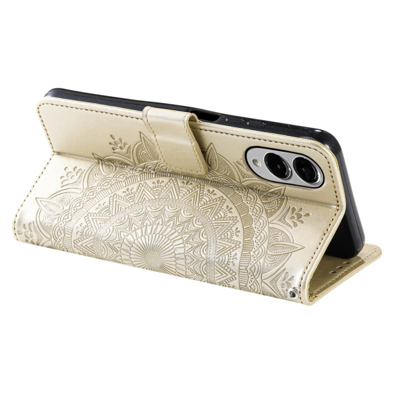 For Samsung Galaxy S25 Edge Wallet Case Cover Shell Mandala Flower Pattern