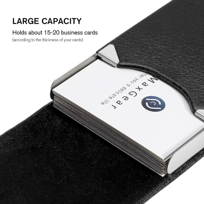 Card Case Card Holder Business Card Holder Magnetic Closure - Silver