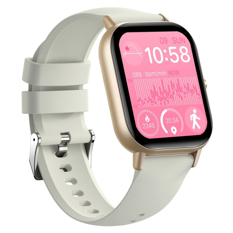 Smart Watch 2.01" Large Screen Health Monitor Sports Bluetooth Smartwatch - Beige