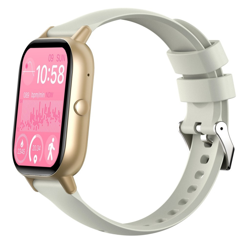 Smart Watch 2.01" Large Screen Health Monitor Sports Bluetooth Smartwatch - Beige