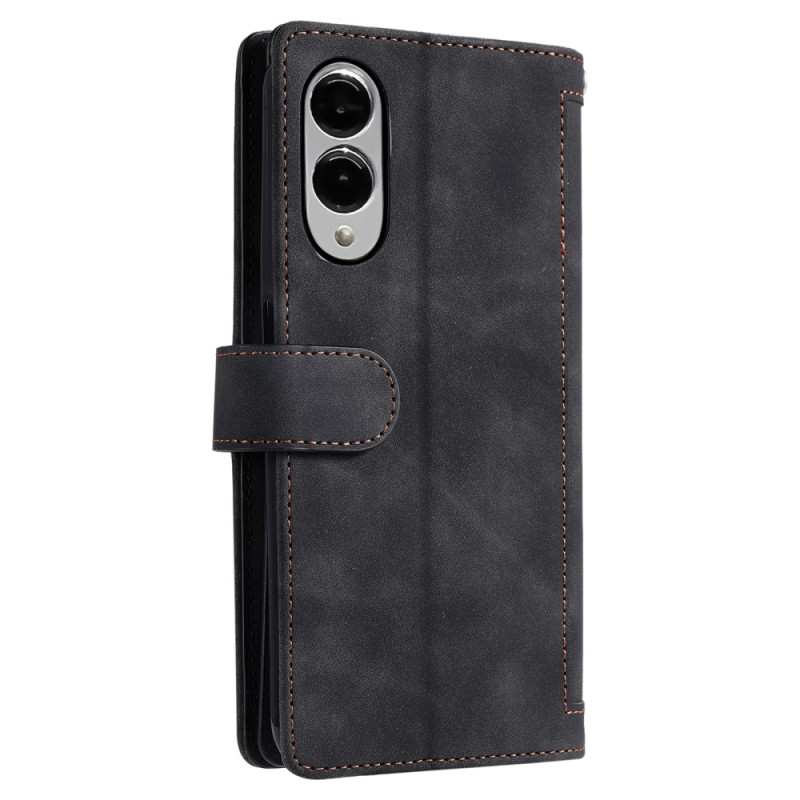 Til Samsung Galaxy S25 Edge Deksel med Glidelås og 9 Kortspor