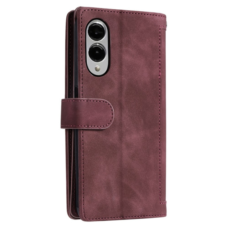 Til Samsung Galaxy S25 Edge Deksel med Glidelås og 9 Kortspor