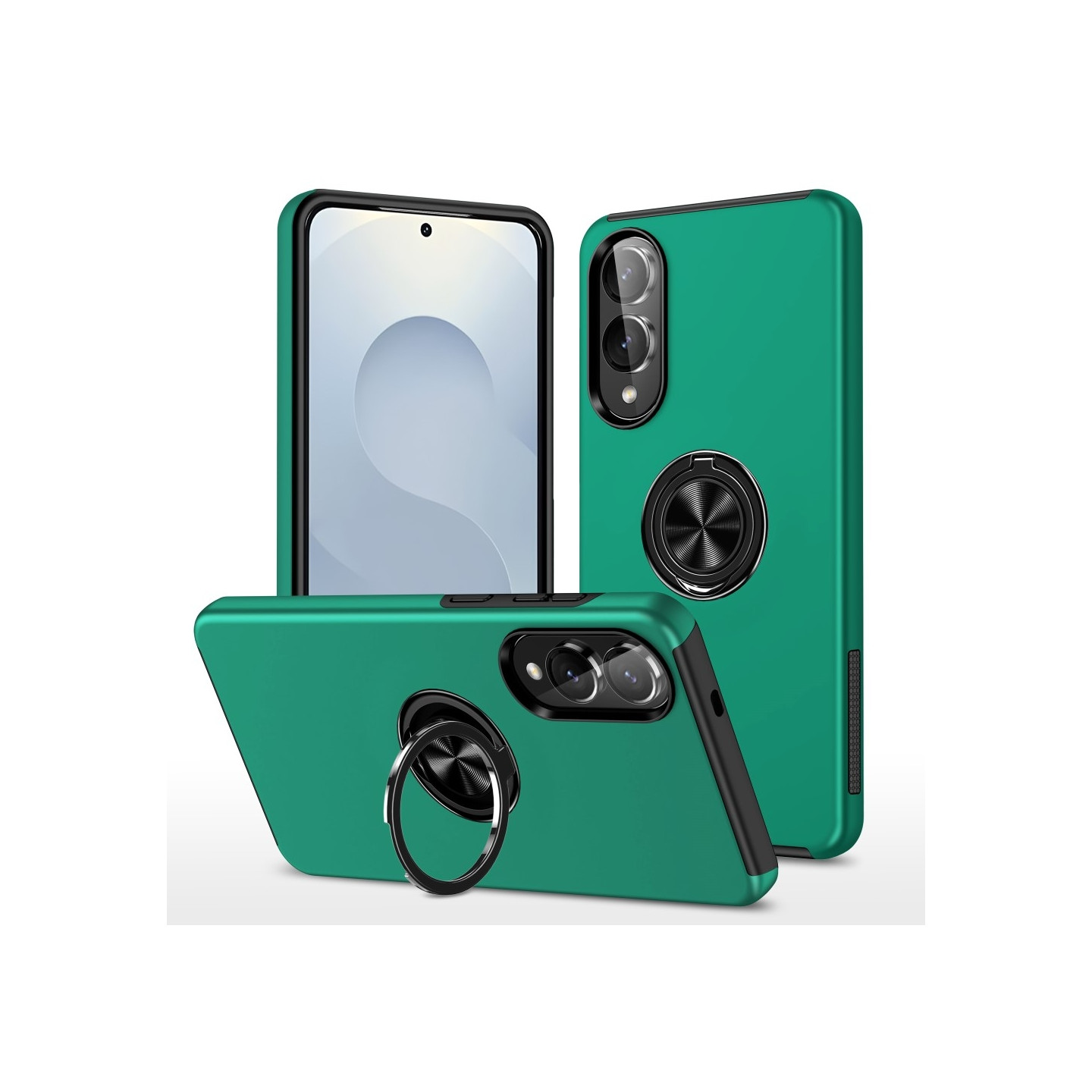 Samsung Galaxy S25 Edge Finger Ring Kickstand Hybrid Case