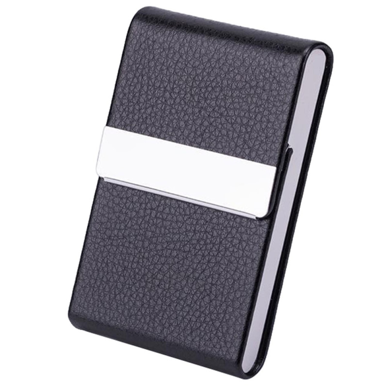 Card Case Card Holder Business Card Holder Magnetic Closure - Black