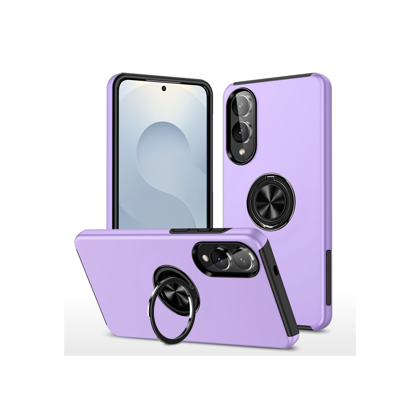 Samsung Galaxy S25 Edge Finger Ring Kickstand Hybrid Case