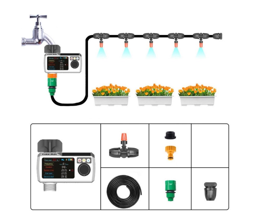 soldriven vatten automatisk bevattning timer 10m slang