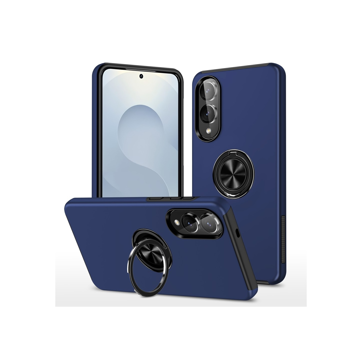 Samsung Galaxy S25 Edge Finger Ring Kickstand Hybrid Case