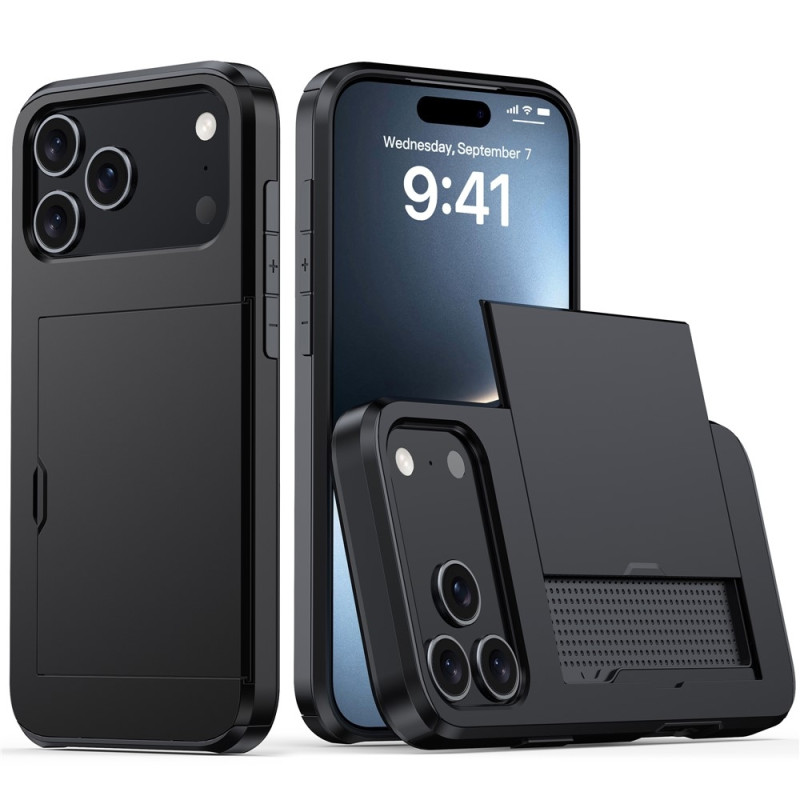 For iPhone 17 Pro Max PC+TPU Phone Cover Sliding Card Holder