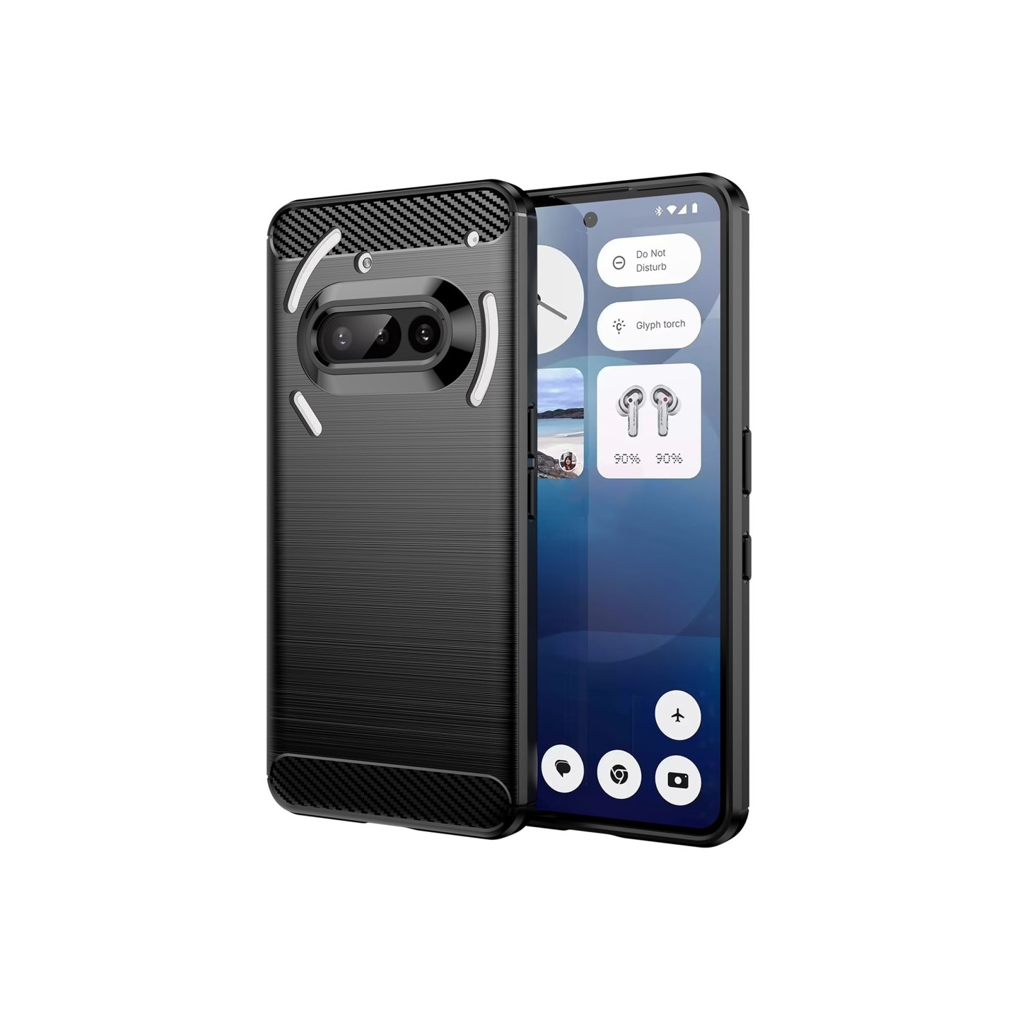 Kulfiber tekstur TPU-cover til Nothing Phone (3a)
