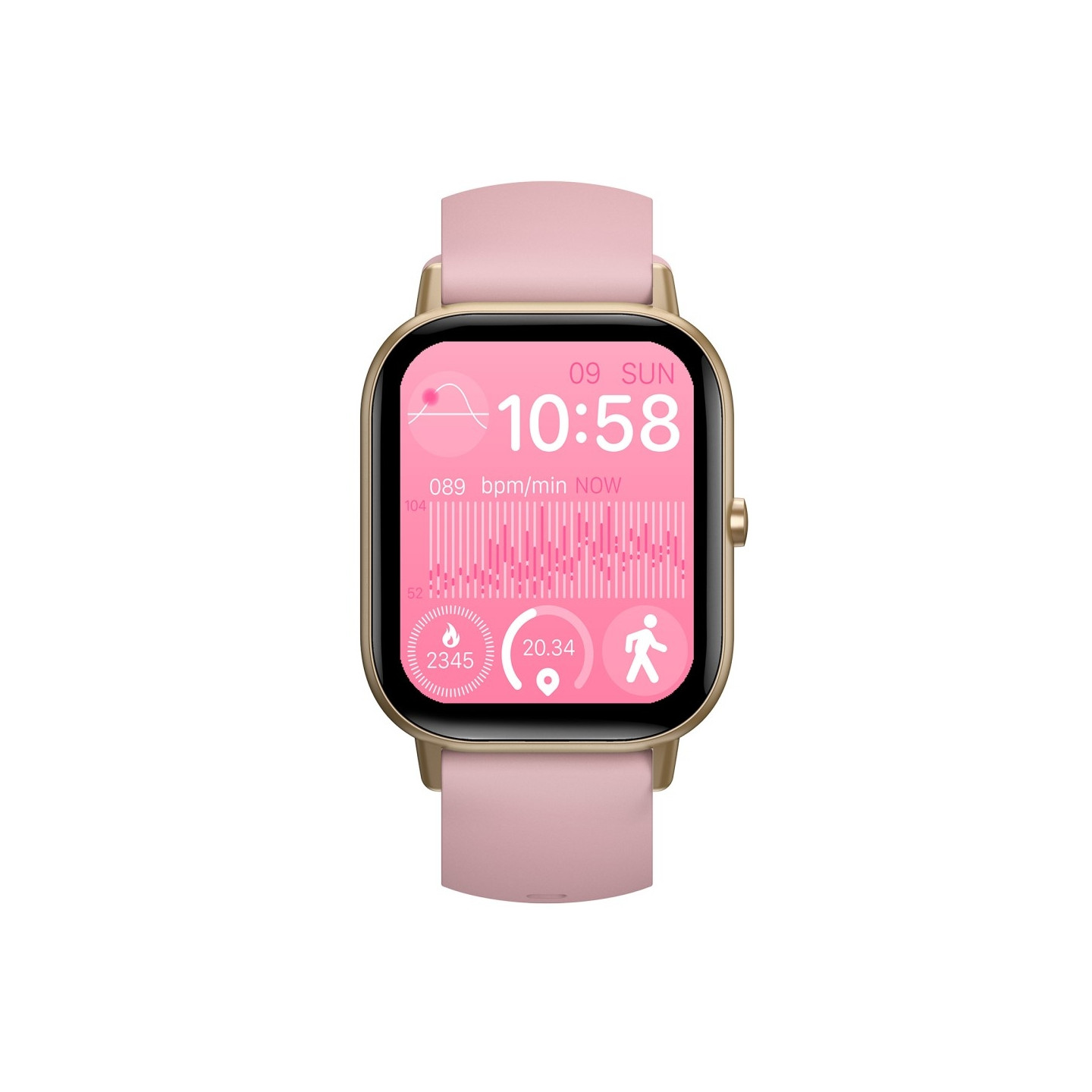 Smart Watch 2.01" Large Screen Health Monitor Sports Bluetooth Smartwatch - Pink
