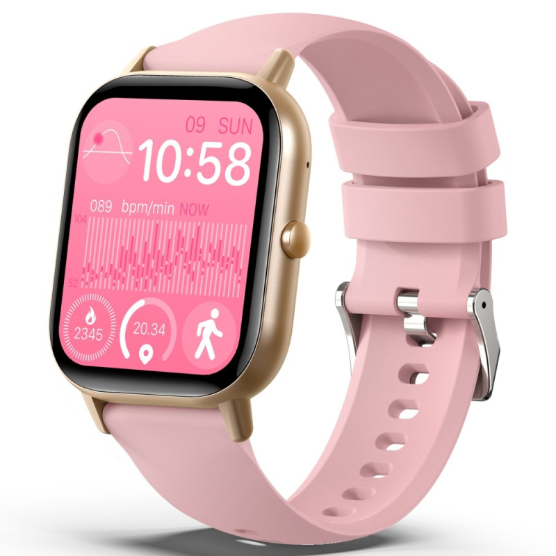SmartKlocka 2,01" Stor skärm Hälsomonitor Sport Bluetooth Smartwatch - Rosa