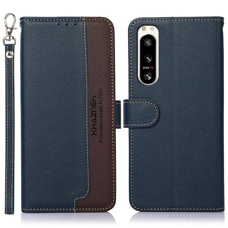 KHAZNEH Phone Cover for Sony Xperia 5 IV - Blue - Brown