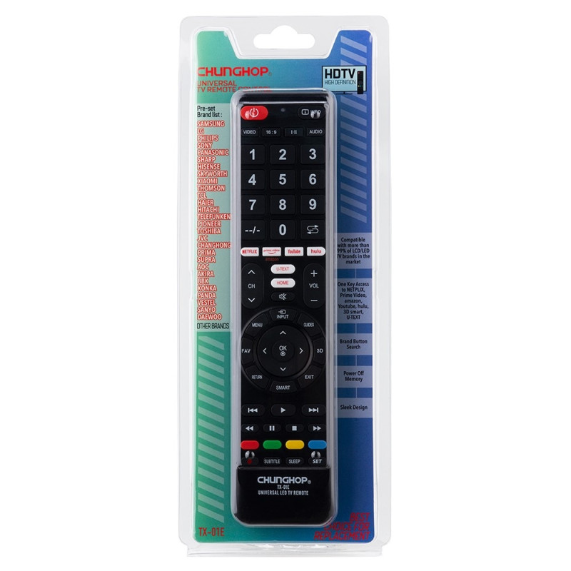 Fjernkontroll CHUNGHOP TX-01E Universal TV-fjernkontroll erstatning