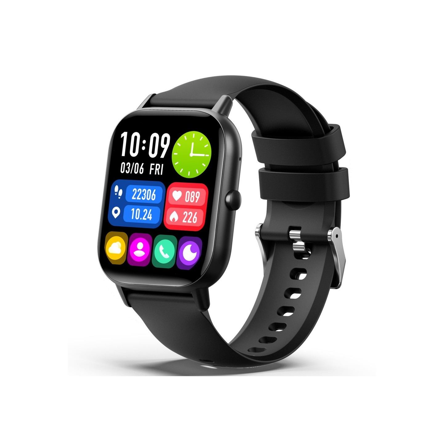 Smart Watch 2,01" storskjerm Helsemonitor Sports Bluetooth Smartwatch - Svart