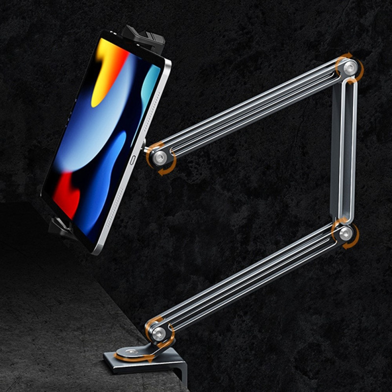 BONERUY Holder Justerbar Arm Mobiltelefon Tablettstativ Lazy Bracket - Grå