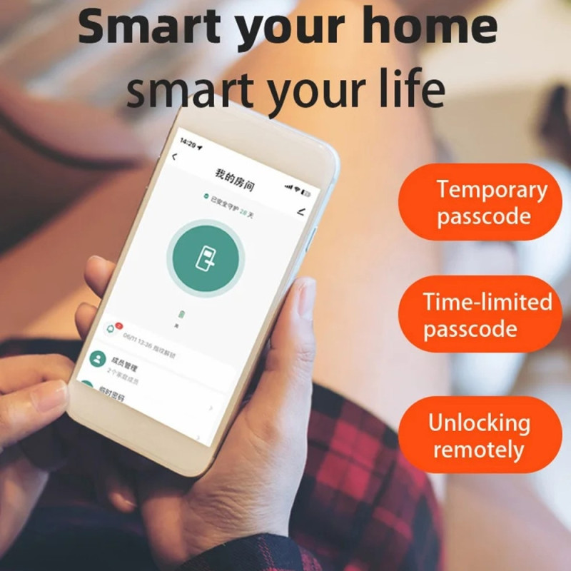 A1 Tuya WiFi Sormenjälki Smart Door Lock Dynaaminen salasana NFC elektroninen lukko