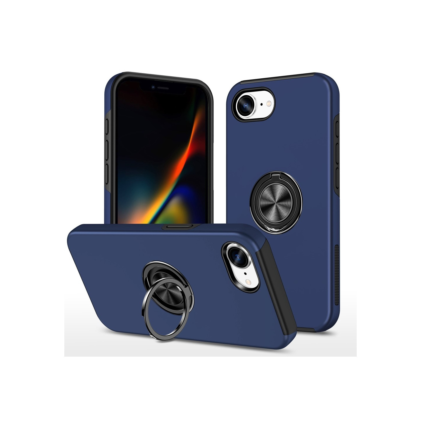 iPhone 17e / 16e Hybrid-suojakuori sormirenkaalla