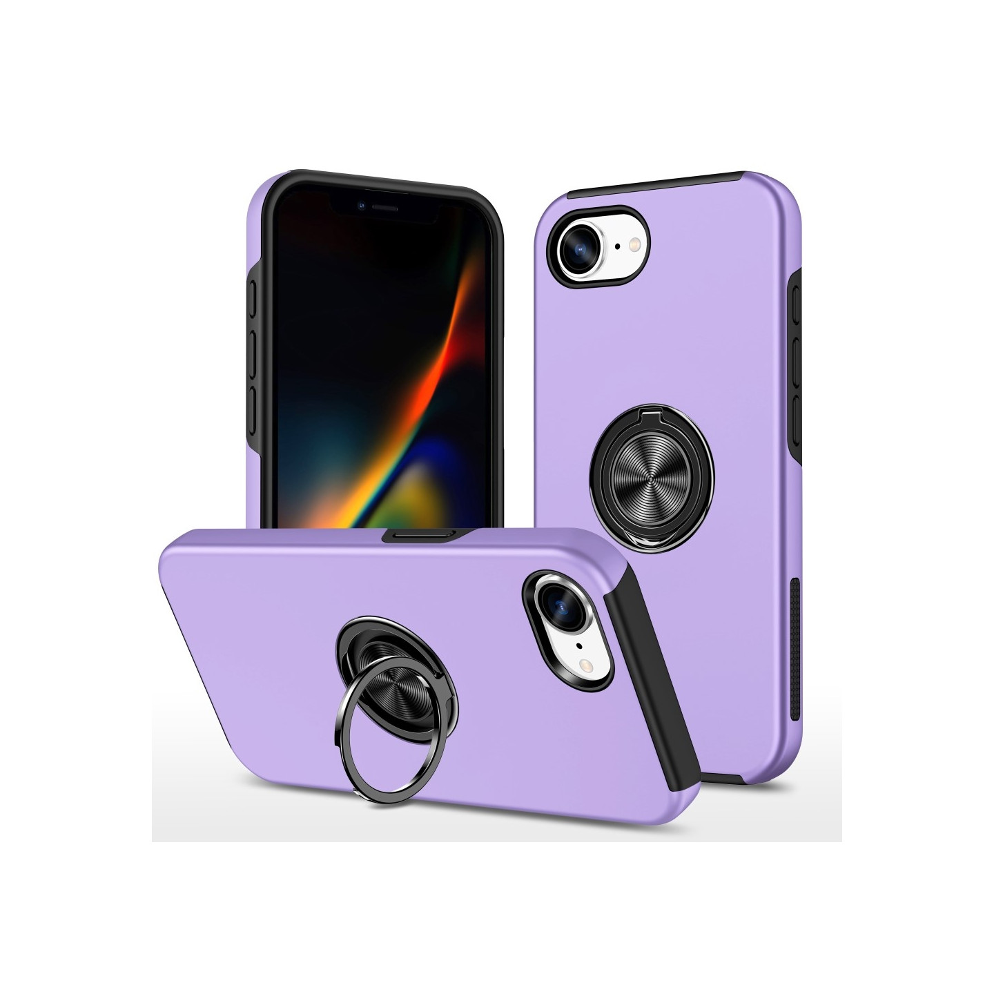 For iPhone 17e / 16e Hybrid-deksel med Fingerring