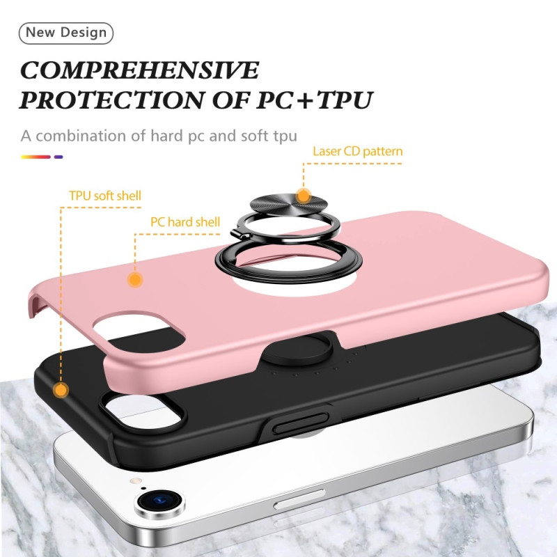 For iPhone 17e / 16e Finger Ring Kickstand Hybrid Case
