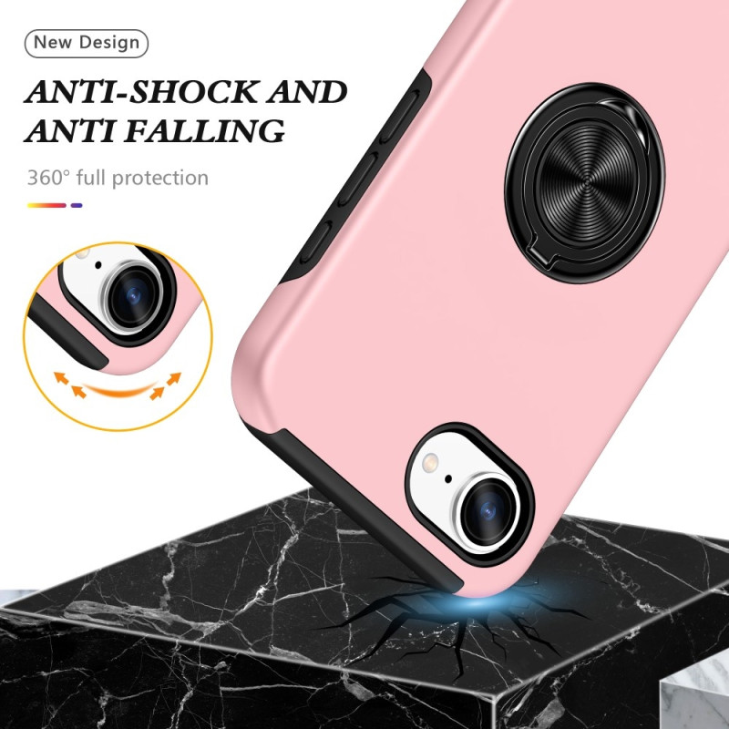 For iPhone 16e Finger Ring Kickstand Hybrid Case