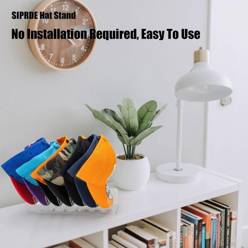 Telinesäilytys 7 osalle hattujen ja lippien näyttöä - Musta