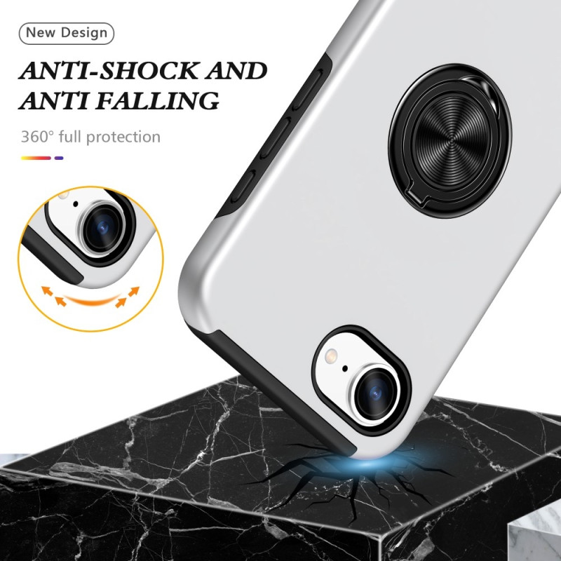 For iPhone 16e Finger Ring Kickstand Hybrid Case