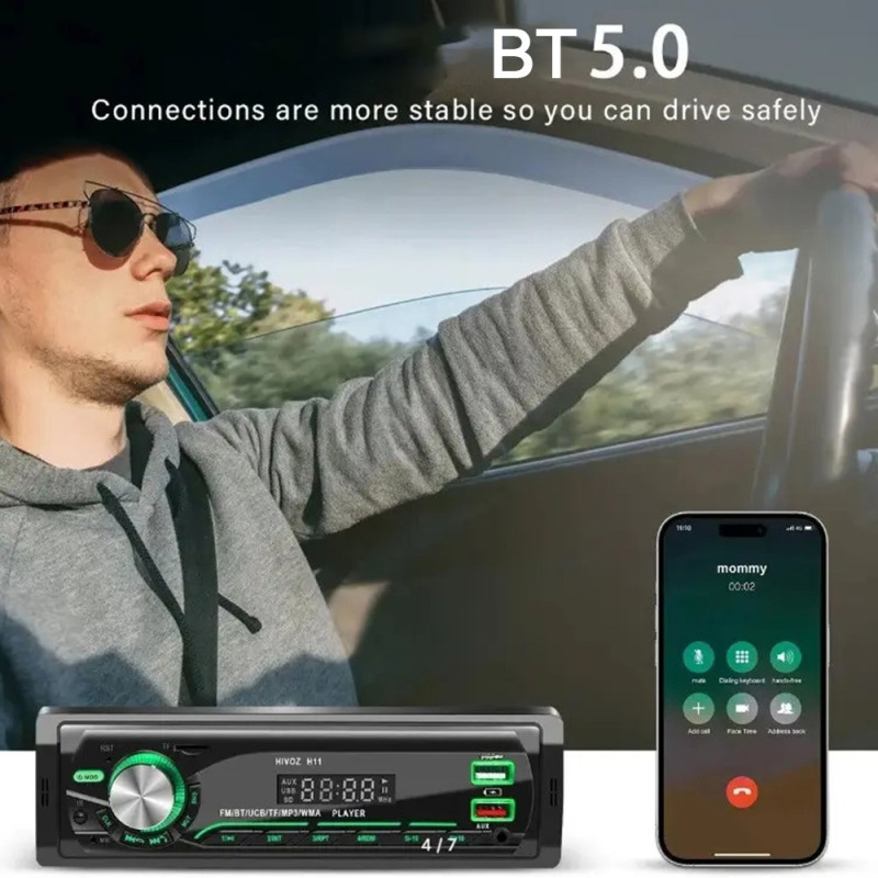 Bilstereo MP3-spelare Bluetooth FM-radio Billjudsystem TF-kort U-disk