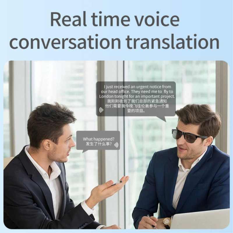 144 Languages Translation Translator Smart AI Bluetooth Sunglasses Headphones