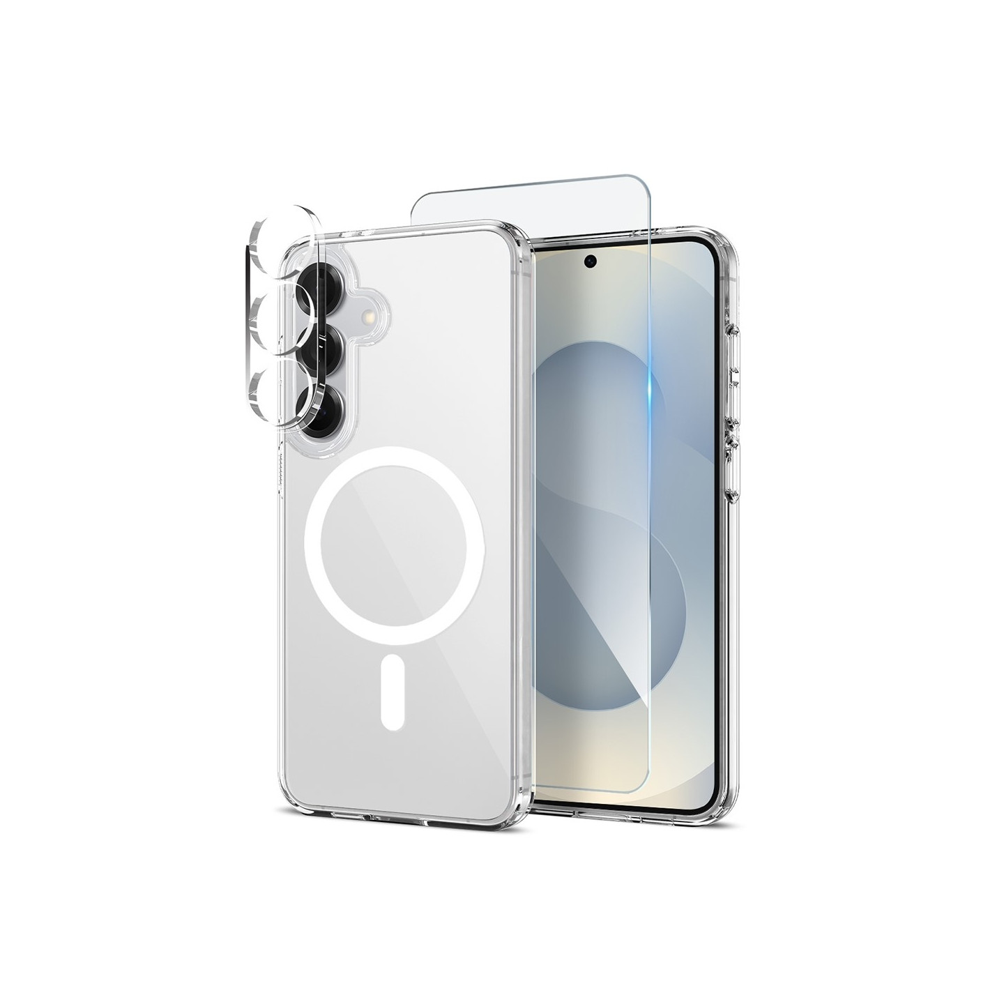 NORTHJO Samsung Galaxy S25+ TPU-suojakuori + Karkaistu lasikalvo + Kameran linssinsuoja