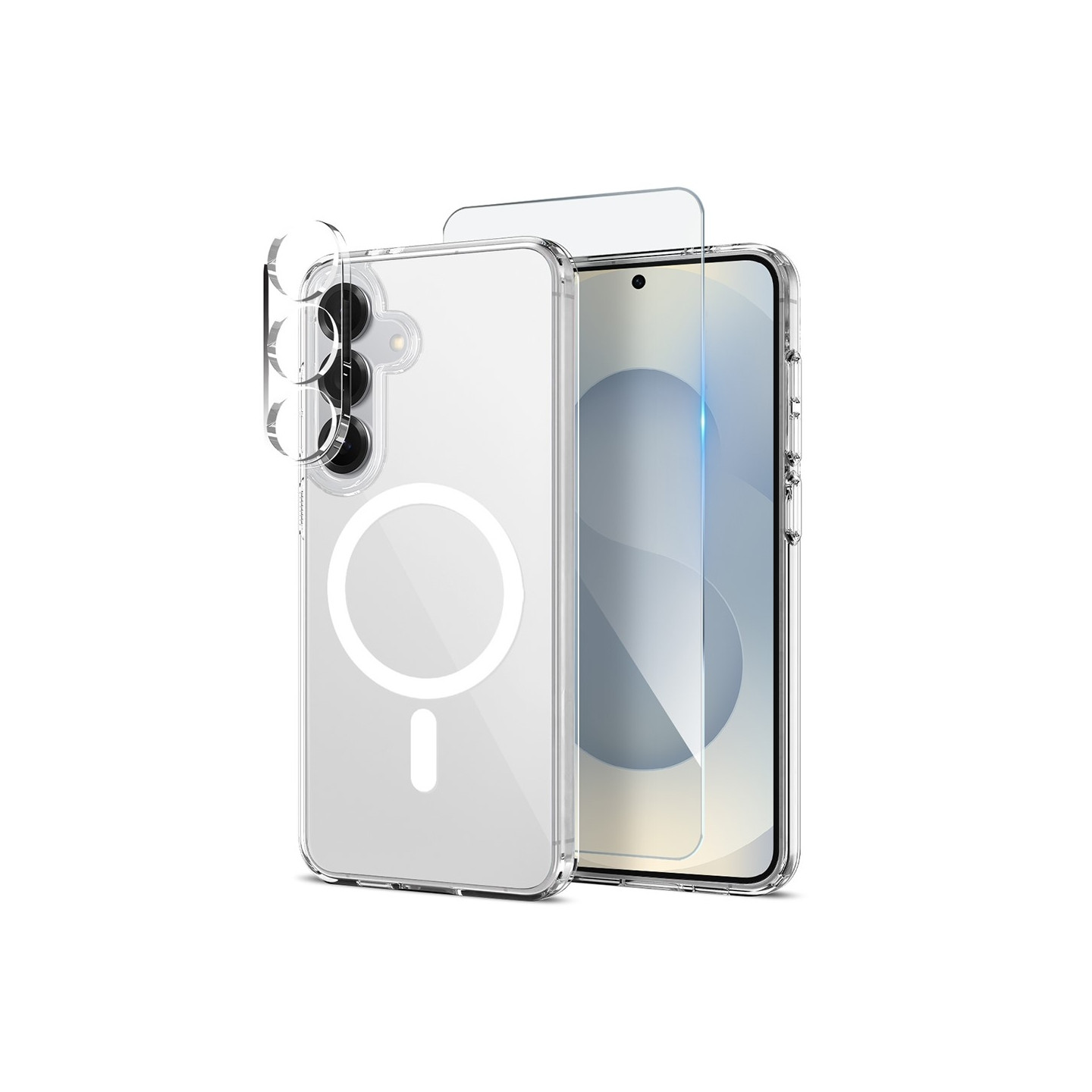 NORTHJO for Samsung Galaxy S25 TPU-deksel + Herdet glassfilm + Kameralinsebeskytter