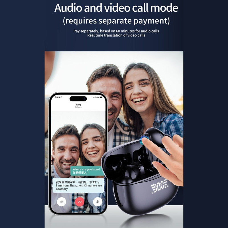 A8 150 Languages Translation Translator Smart Voice Bluetooth In Ear Headphones