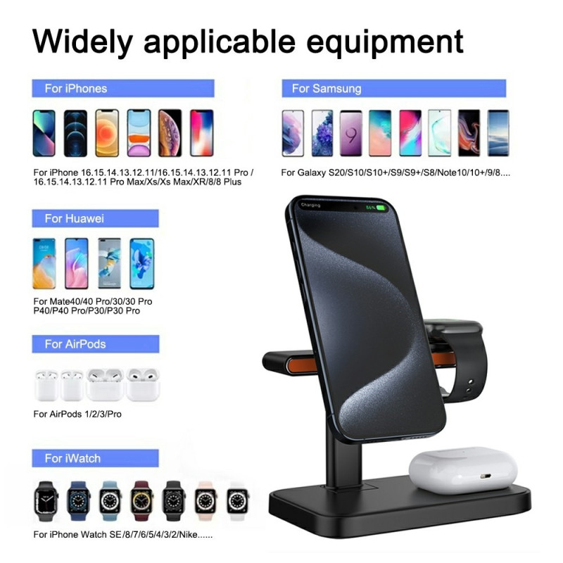 3i1 Övervakningskamera Kamera Magnetisk Trådlös Laddare WiFi 1080P 15W