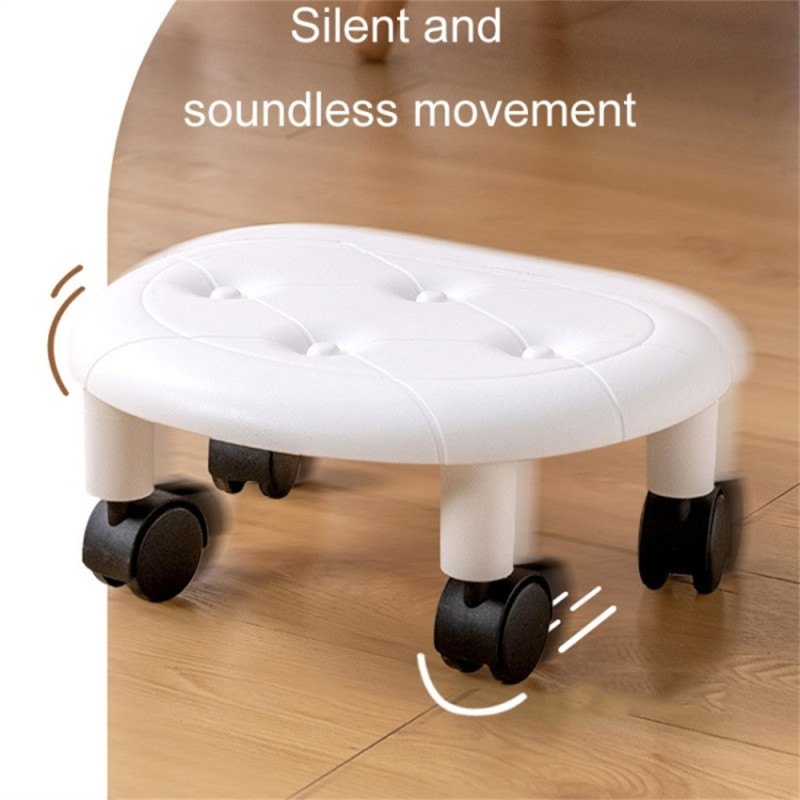 Stol Plast Lav skammel Simple Home Soveværelse Universal Hjul Lille Sort