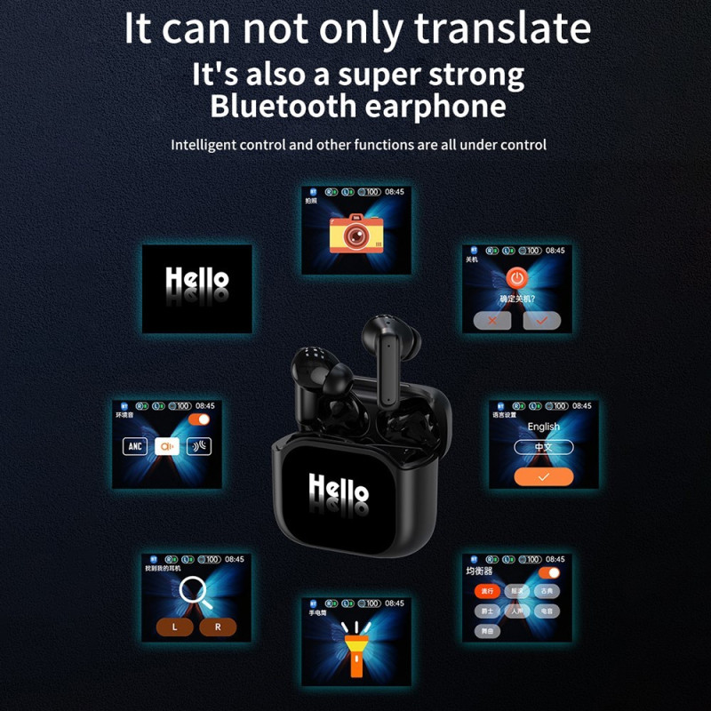 Översättare 150 språk Translation Smart Voice Bluetooth In Ear-hörlurar - Vit