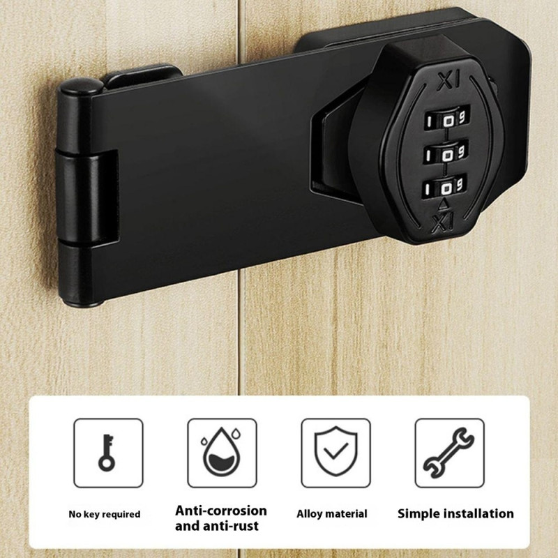 Lock For Cabinet And Door With Password 4 Holes 5" Screw Anti-Theft Easy Installation