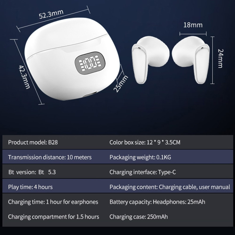 150 Languages Translation Translator Smart Voice Bluetooth In Ear Headphones - White