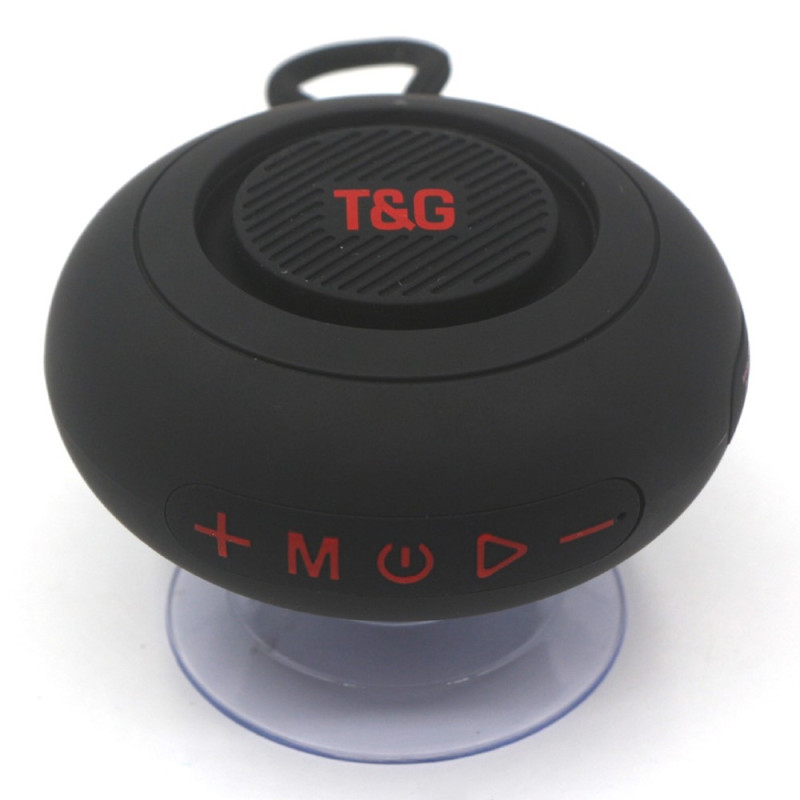 Bathroom Waterproof Suction Cup Bluetooth Speaker Wireless Supports Memory Card - Black