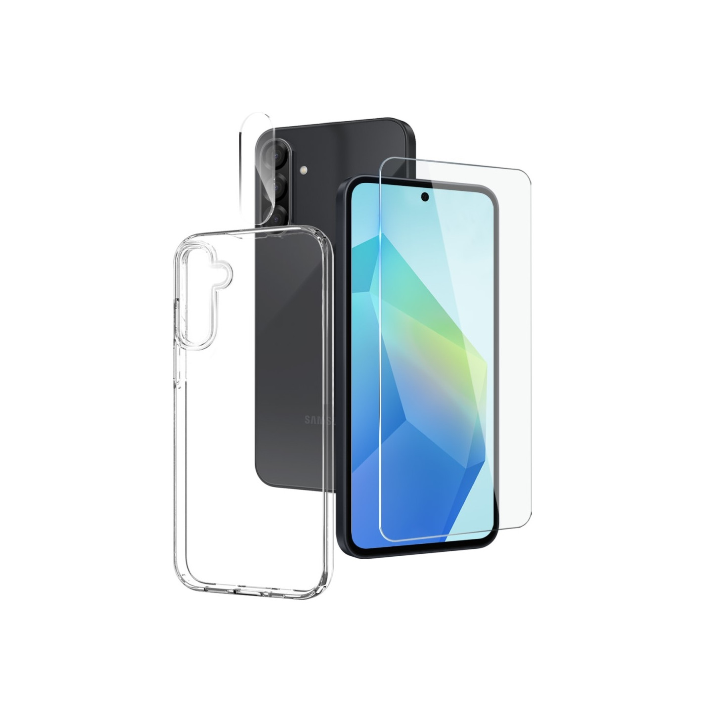 NORTHJO For Samsung Galaxy A56 5G / A36 5G TPU Phone Case + Tempered Glass Film + Camera Lens Protector