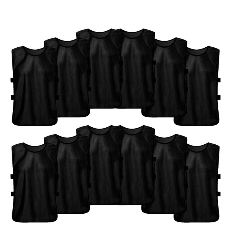 12PCS Adults Football Quick-Drying Football Vest Training Vest - Black