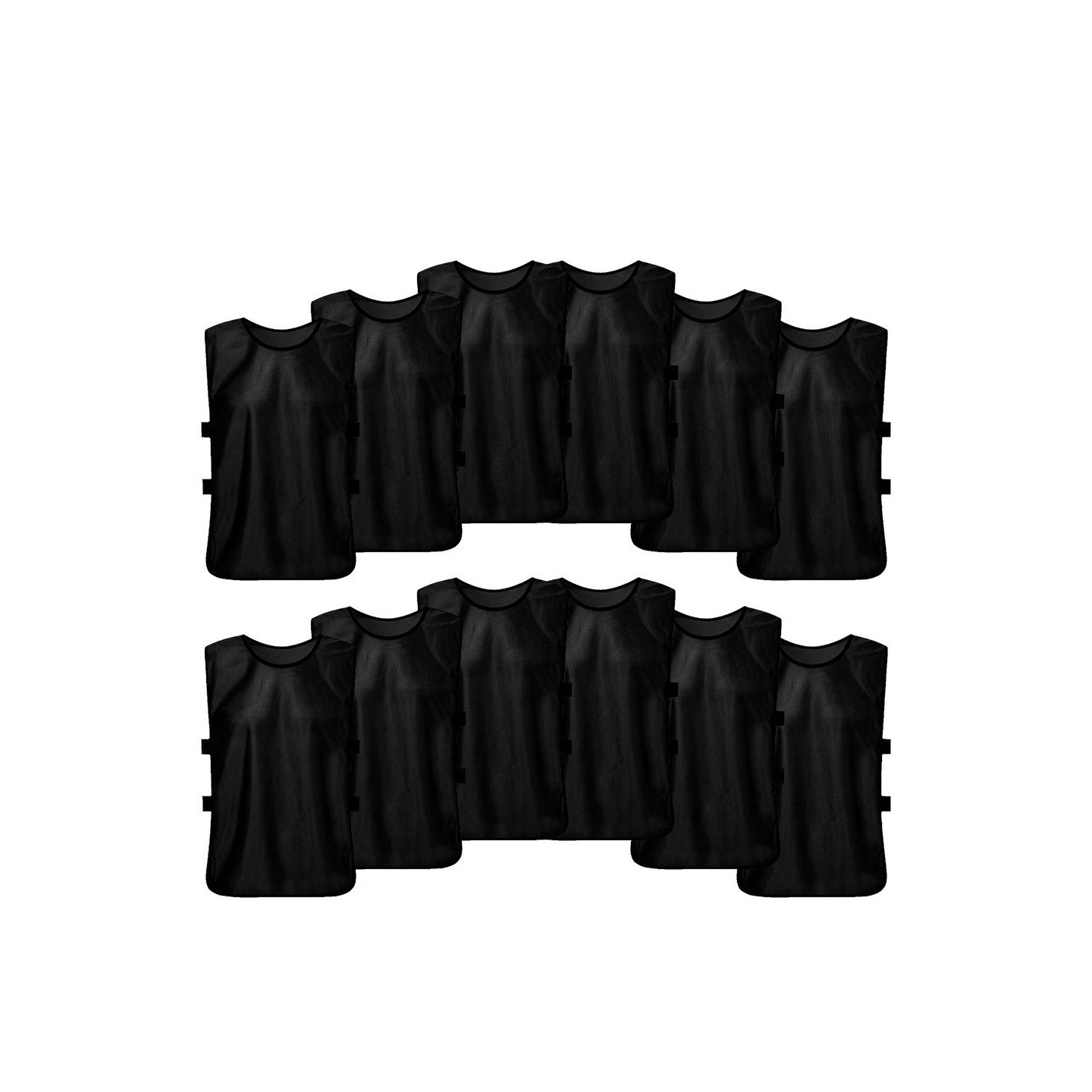 12PCS Adults Football Quick-Drying Football Vest Training Vest - Black