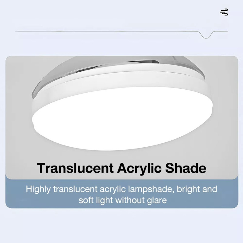 Ceiling Fan E27 Fan Ceiling Light with Remote Control APP Control 3 Speeds Dimmable