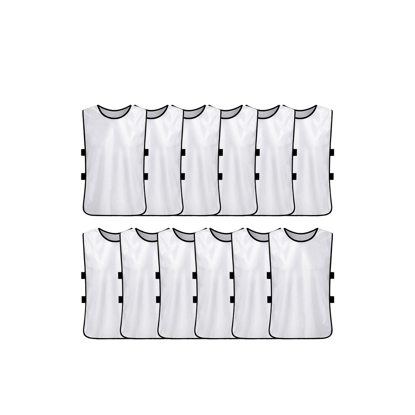 12PCS Adults Football Quick-Drying Football Vest Training Vest - White